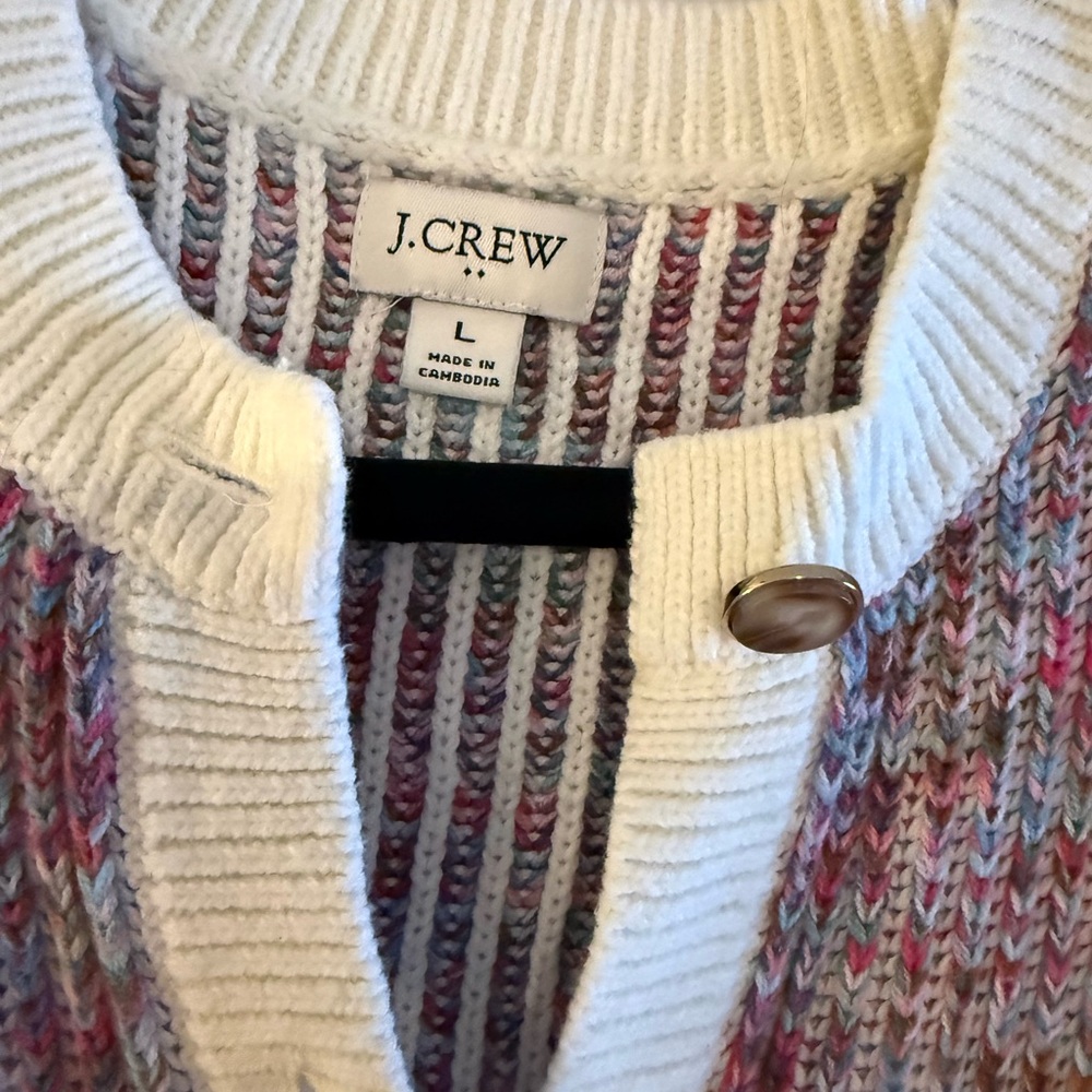 J. Crew multi colored classic Button-Up Cardigan - image 3